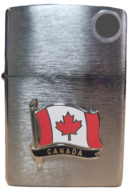 ZIPPO Souvenir Canada Flag Maple Leaf Emblem Lighters (Chrome) (C20583)