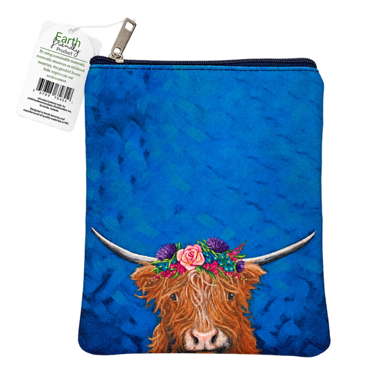 Licensed Canvas Crossbody - ARW - Highland Cow with Flower Crown