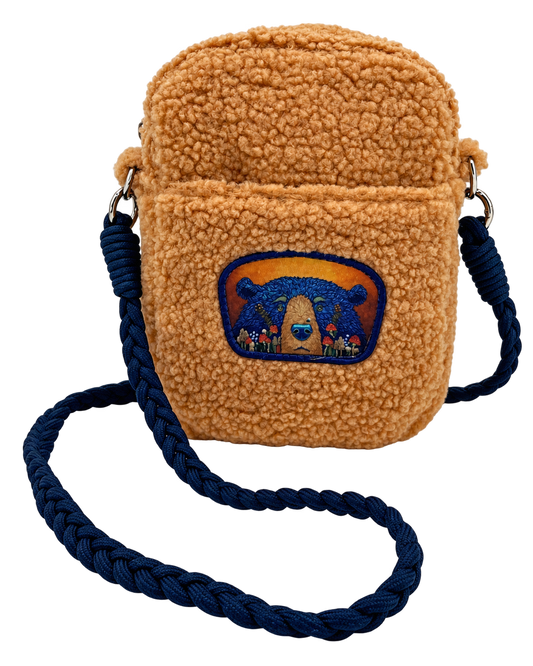 Licensed Sherpa Plush Crossbody - ARW - Fun Guy "Fungi" Bear