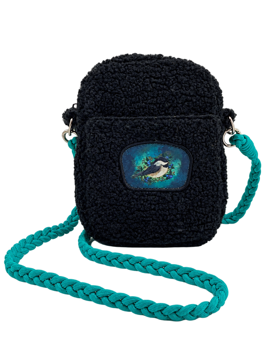 Licensed Sherpa Plush Crossbody - ARW - Chickadee