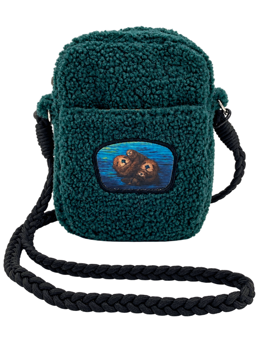 Licensed Sherpa Plush Crossbody - ARW - Otter Family