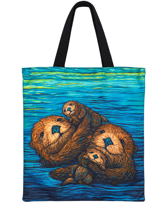 Licensed Canvas Tote Bag - ARW - Otter Family