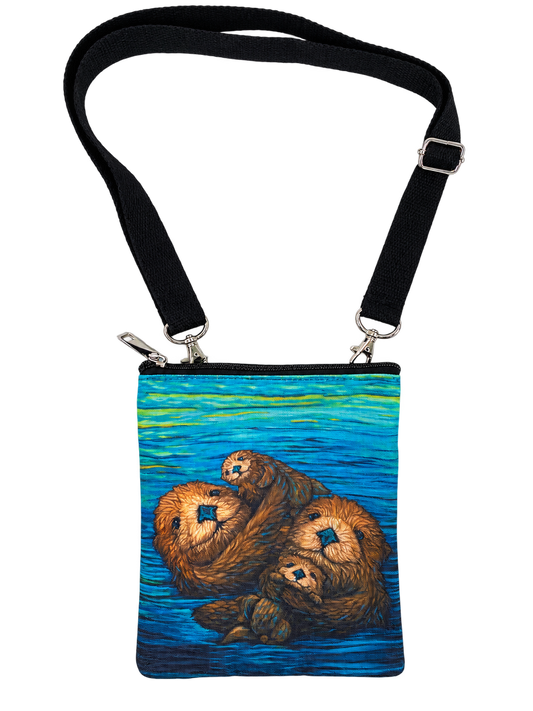 Licensed Canvas Crossbody - ARW - Otter Family