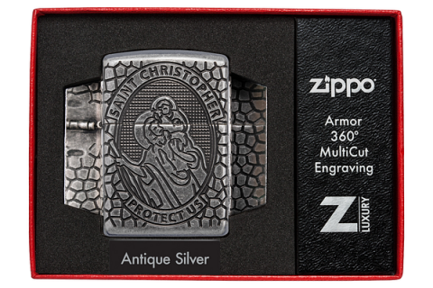 Zippo Lighter St Christopher Medal Design (49160)