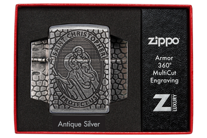 Zippo Lighter St Christopher Medal Design (49160)