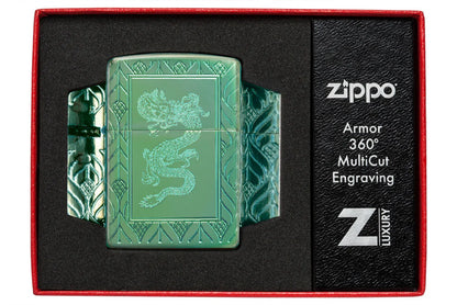 ZIPPO Armor HP Green Elegant Dragon (49054)