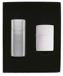 Zippo Brush Finish Lighter with Pocket Ashtray (24748)