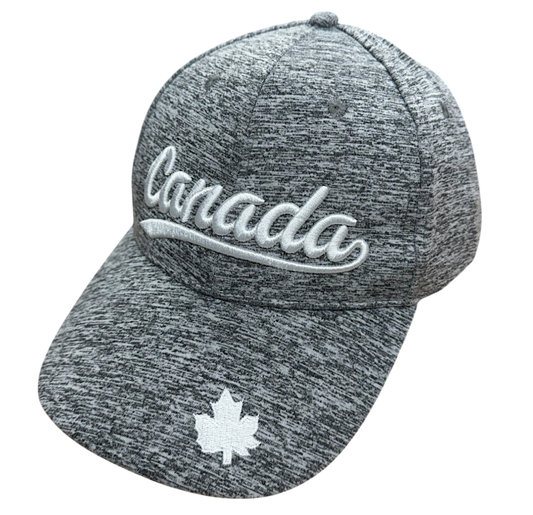 Canada Baseball Hats - Micro Fiber Sports Cap - Salt & Pepper Colours