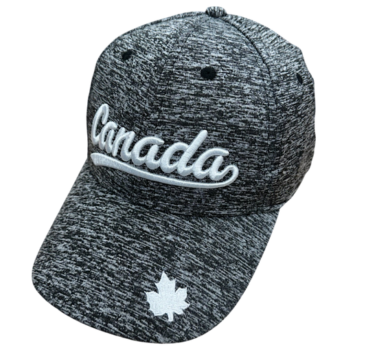 Canada Baseball Hats - Micro Fiber Sports Cap - Salt & Pepper Colours