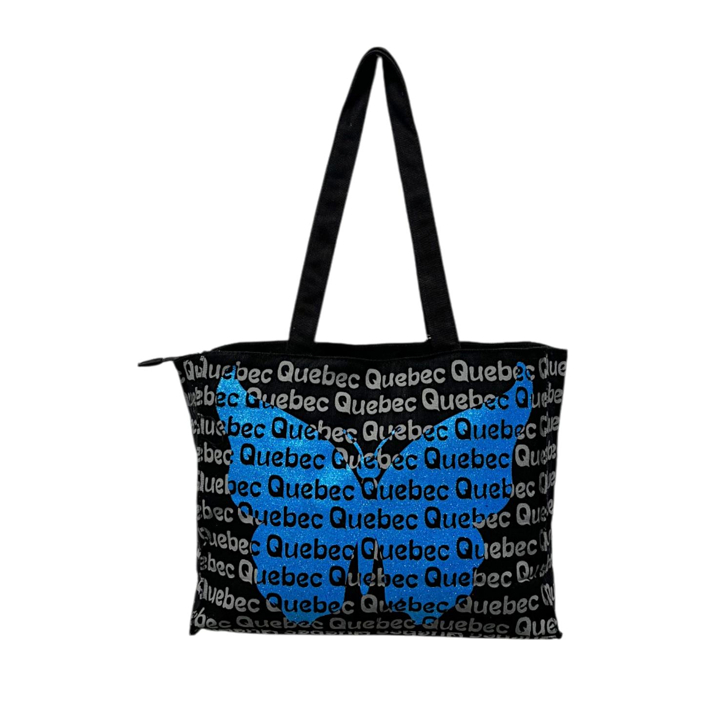 Quebec Canvas Tote Bag - Metallic Butterfly