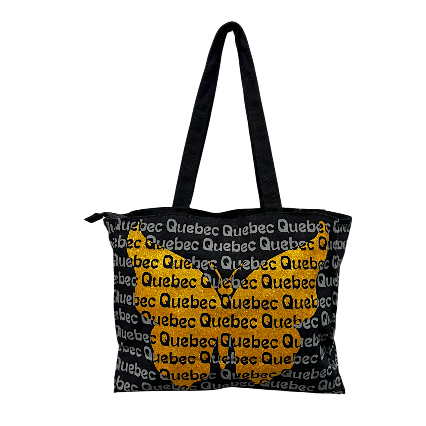 Quebec Canvas Tote Bag - Metallic Butterfly