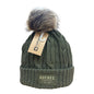 Quebec Heavy Knit Toque with Faux-Fur Pom and Tone-on Tone Patch