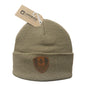 Knit Toque with Leather Patch - Quebec