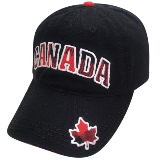 Canada Baseball Hats - Cotton w/ Buffalo Plaid Lettering
