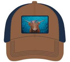 Licensed Patch Hat - ARW - Highland Cow with Flower Crown