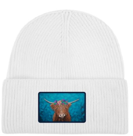 Licensed Premium Ribbed Toques - Highland Cow with Flower Crown
