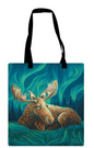 Licensed Canvas Tote Bag - ARW - Restful Night Aurora Moose