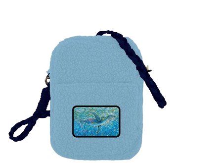 Licensed Sherpa Plush Crossbody - Through the Motions, Whale