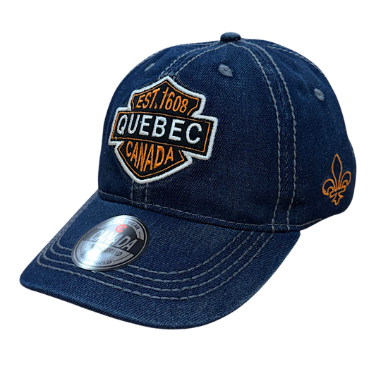 Quebec Baseball Hats- Washed Vintage Denim