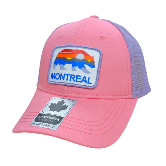 Montreal Kids Cotton Hat Meshback with Sunset Bear Patch