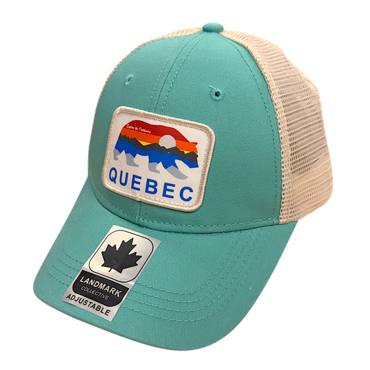 Quebec Kids Cotton Hat Meshback with Sunset Bear Patch