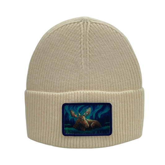Licensed Premium Ribbed Toques - ARW - Restful Night Aurora Moose