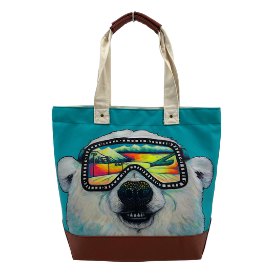 Licensed Canvas Tote w/ Vegan Leather Accents & Zippers - ARW - Polarized
