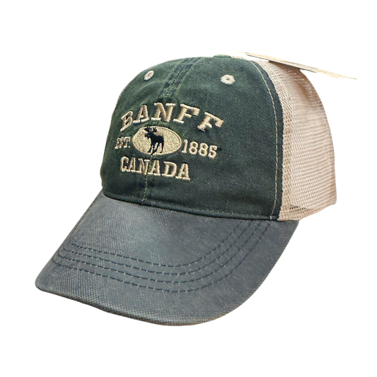 Banff Baseball Hats - Stone Washed Vintage Moose Meshback