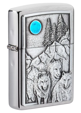 ZIPPO Wolf Pack and Moon Emblem Design (49295)